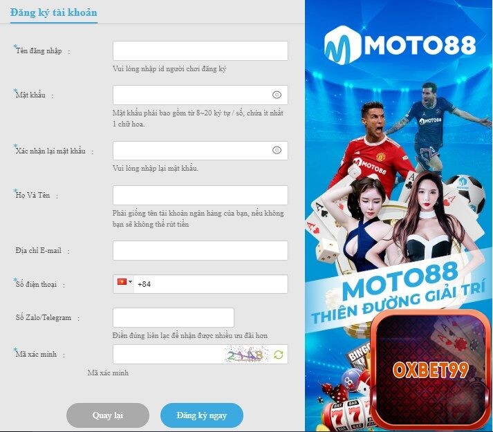 Quá trình nạp và rút tiền của nhà cái Moto88 cũng tương đối đơn giản