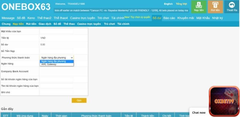 Giao dịch nạp - rút tiền nhanh chóng